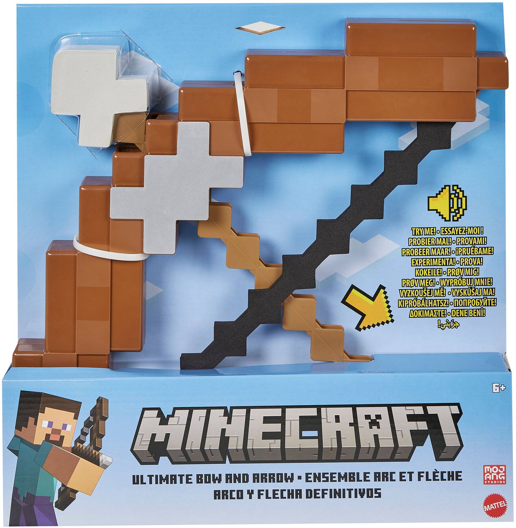 TRYME! TRYME! - ESSAYEZ-MOI! ESSAYEZ-MOI! PROBIER MAL! MAL! PROVAMI! PROBEERMAAR! R! - PRUBAME! EXPERIMENTA! PROVA! KOKEILE! - PROVMIG! PROV MIG! PROV MEGI! WYPRBUJ MNIE! VYZKOUSEJ ME! VYSKUSAJ MA! KIPRÓBÁLHATSZ SZI! AOKINÁTE! DENE BENI!

MINECRAFT  
ULTIMATE BOW AND ARROW - ENSEMBLE ARC ET FLECHE - ARCO Y FLECHA DEFINITIVOS

6+