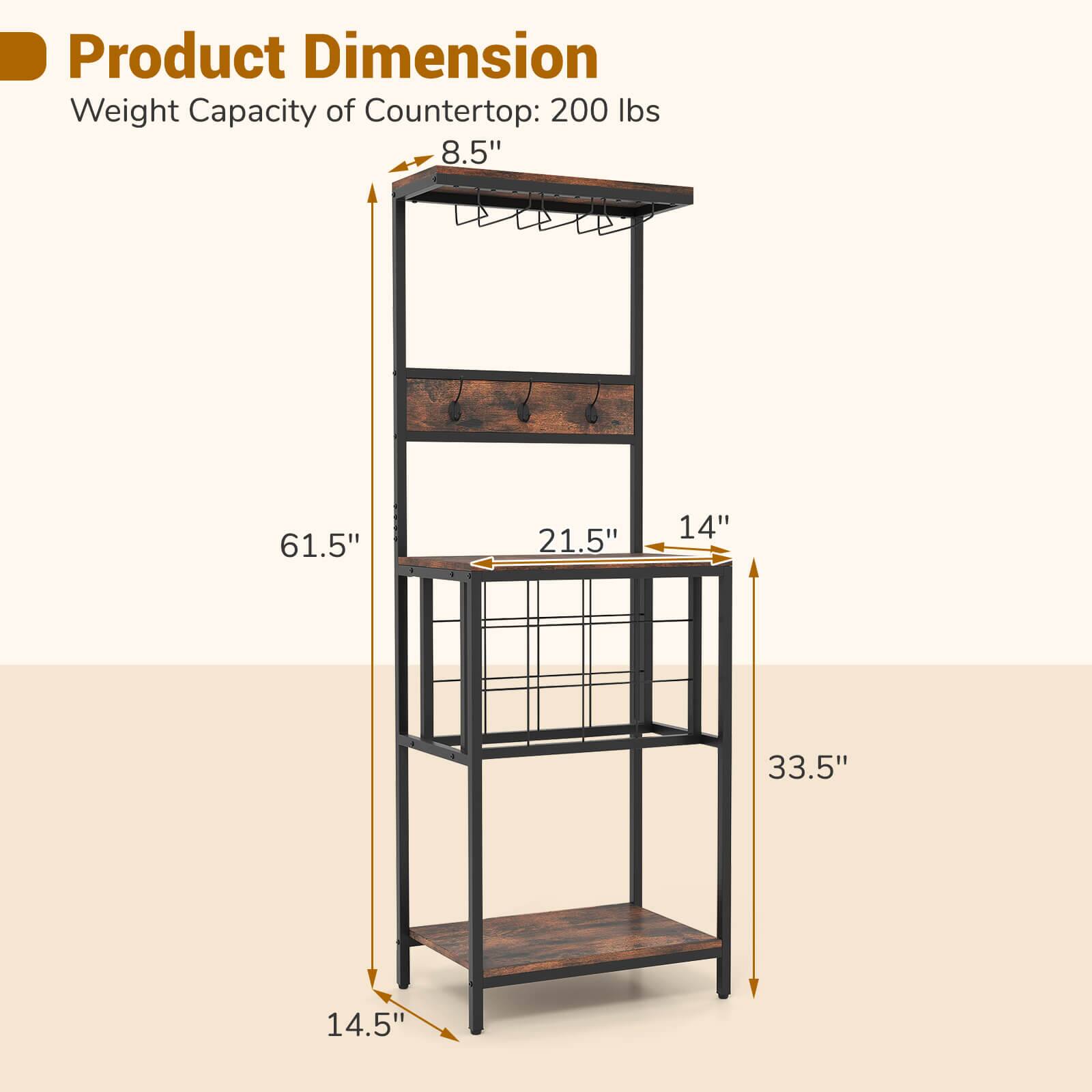 Product Dimension
Weight Capacity of Countertop: 200 lbs
8.5"
61.5"
21.5"
14"
33.5"
14.5"