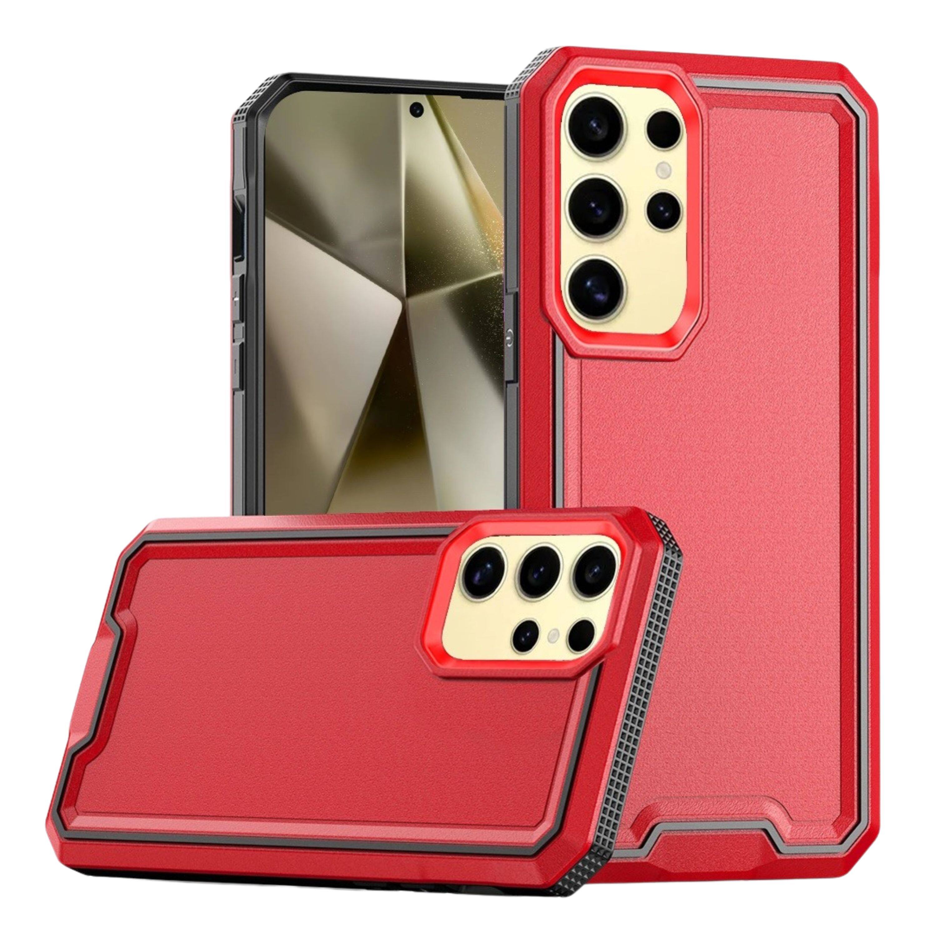 Front. Kitcheniva - Strong Fused Protective Shockproof Phone Case For Samsung Galaxy S24+ Red - Red.