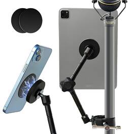 TECH SAFARI - Magnetic Tablet Holder For Mic Stand Full Phone Ipad Music Compatible With All Models Of And Devices At Any - Default