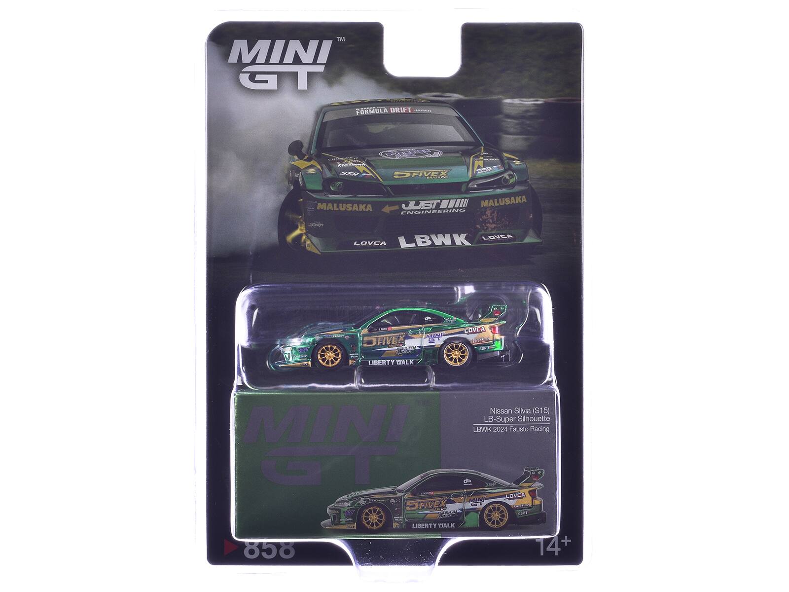 MINI GT  
IM MINI T FORMULA DRIFT - LEe  
SP STIVOX SSA  
MALUSAKA  
MALUSAKA ENGINEERING  
LOVEA LUVCA  
LBWK MVHC  
K es COVEA  
LIBERTY WALK  
MINI GT SFIVEX  
Nissan Silvia (S15) LB-Super Silhouette  
LBWK 2024 Fausto Racing  
LOVEA AN CT NT2  
858  
LIBERTY WALK  
14+
