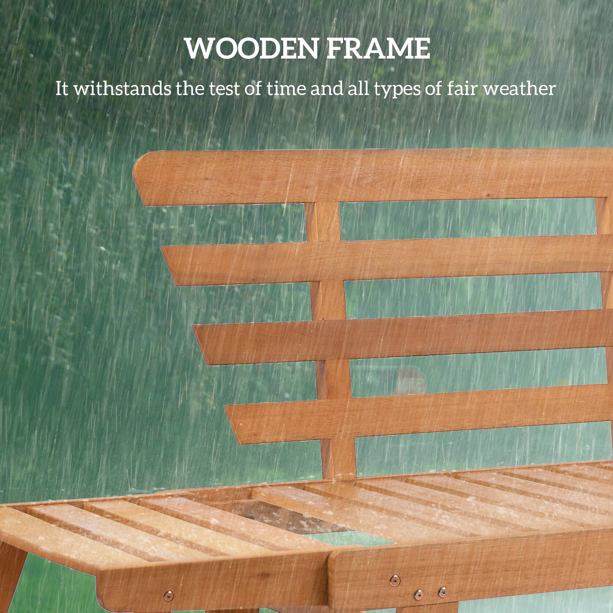 WOODEN FRAME  
It withstands the test of time and all types of fair weather