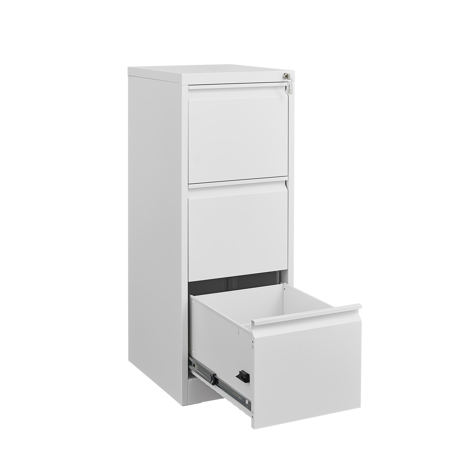 Alt View 7. Spaco - 3-Drawer Steel File Cabinet, Locking Legal Size, Vertical for Home Office - White.