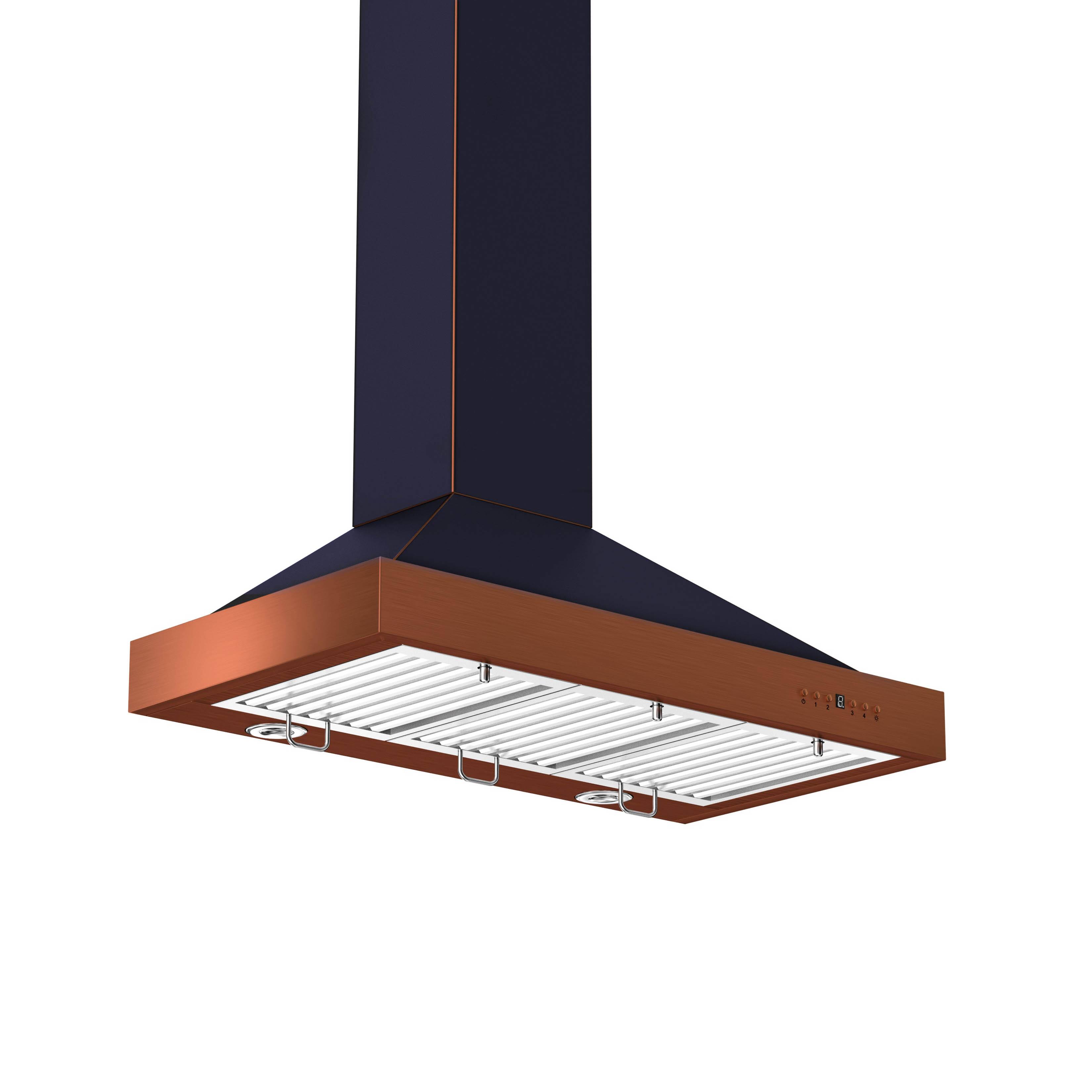 Left. ZLINE - ZLINE 36 in. Convertible Vent Designer Series Wall Mount Range Hood (KB2-BCXXX-36) - Oil-Rubbed Bronze.