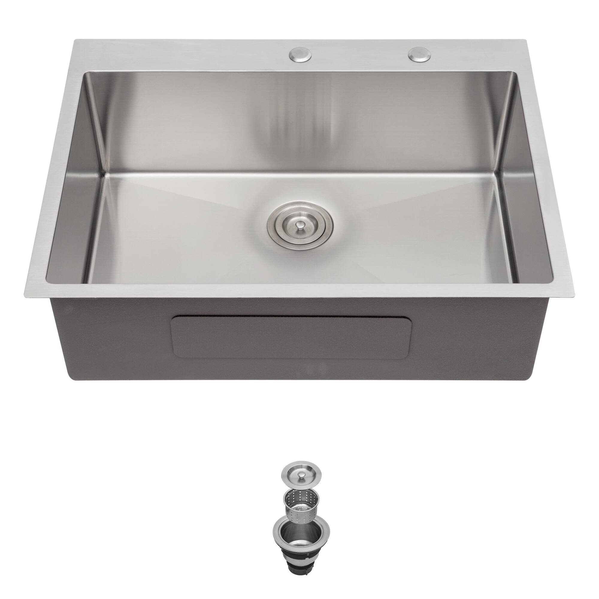 33x19x9 Inch Drop in 16Gauge Stainless Steel Single Bowl Kitchen Sink with Drain Assembly