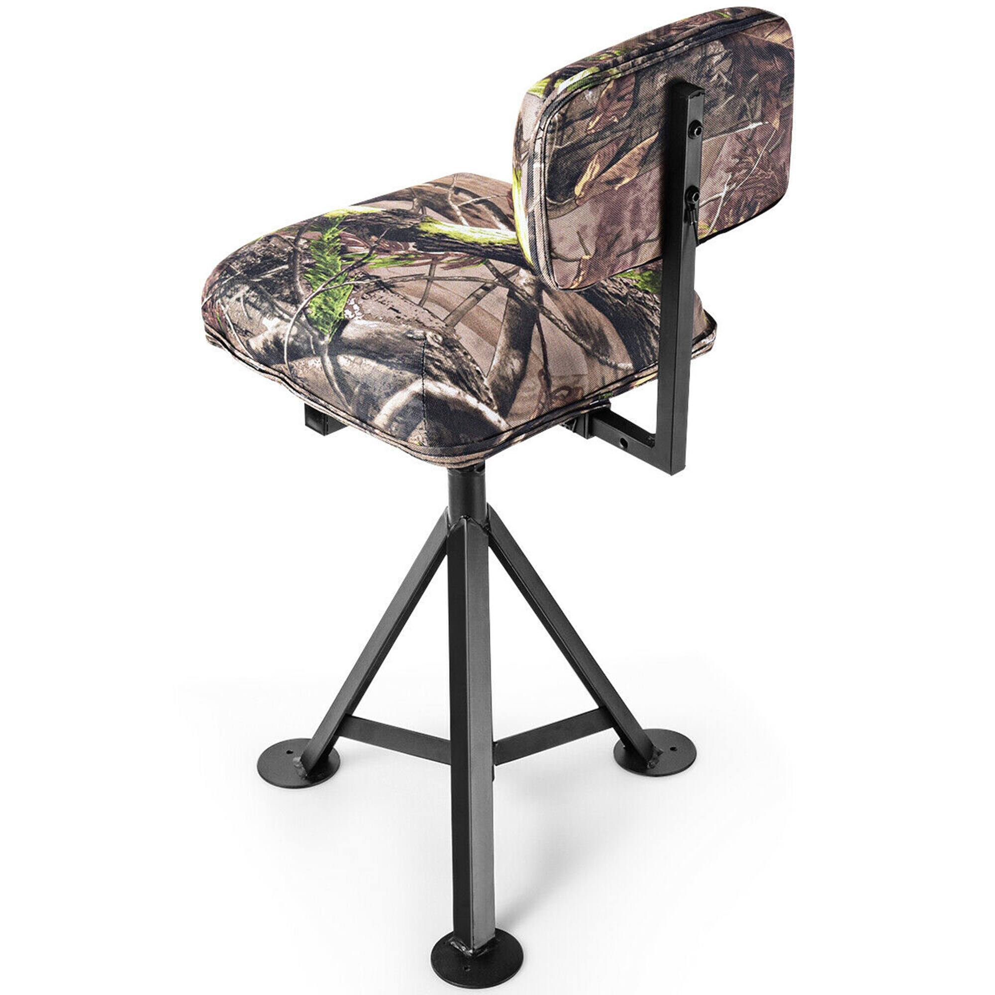 Alt View 5. Gymax - Gymax Swivel Hunting Chair Tripod Blind Stool w/ Detachable Backrest Outdoor Camping - Colorful.