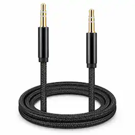 Sanoxy - 3.5mm Braided Male to Male Stereo Audio AUX Cable Cord - Black
