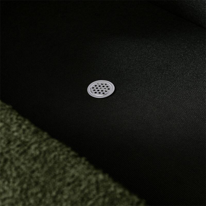 Alt View 7. HTUTWOO - 43.5" Ottoman Storage Bench - Oval Upholstered Linen Fabric Footrest Bench with Wood Legs, End of Bed for Living Room - Green.