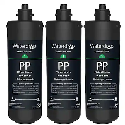 Waterdrop Model: WD-10PP
Waterdrop Model: WD-10PP
Waterdrop Model: WD-10PP
1 PP Efficient filtration
1 PP Efficient filtration
1 PP Efficient filtration
Lifetime: up to 6 months
Lifetime: up to 6 months
Lifetime: up to 6 months
Operating Specifications
Operating temperature: 2-38°C/35-100°F
Working pressure: 10-125 psi (0.7-8.6 bar)
Flow rate: 1 gpm
Feed water requirement: Municipal tap water
Unlock lock
Unlock lock
Unlock lock
Gingdec Ecapum Filter Co. Ltd
24/7
Gingdec Ecapum Filter Co. Ltd
24/7
Gingdec Ecapum Filter Co. Ltd
24/7