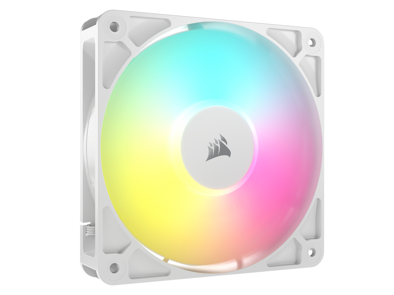 Alt View 4. CORSAIR - CORSAIR RS120 ARGB PWM Fan - White - Daisy-Chain Control - AirGuide Cooling - Magnetic Bearing - White.