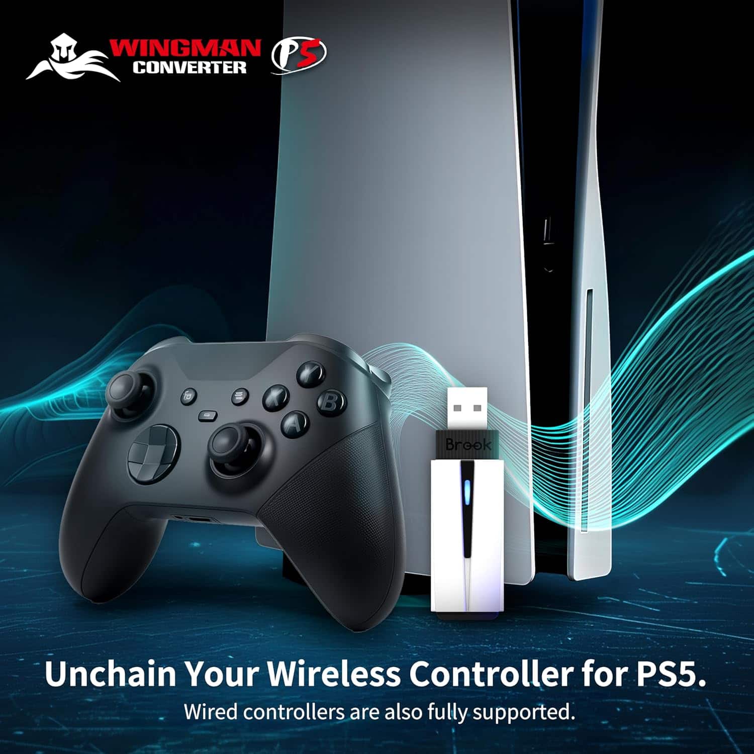 Brook Wingman P5 Wireless Controller Adapter for PlayStation 5 and