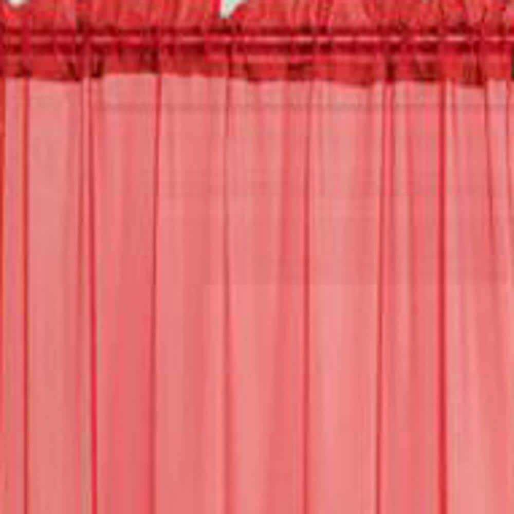 RT Designers Collection - Celine Sheer Rod Pocket Curtain Panel - 55 x 90 in - Red