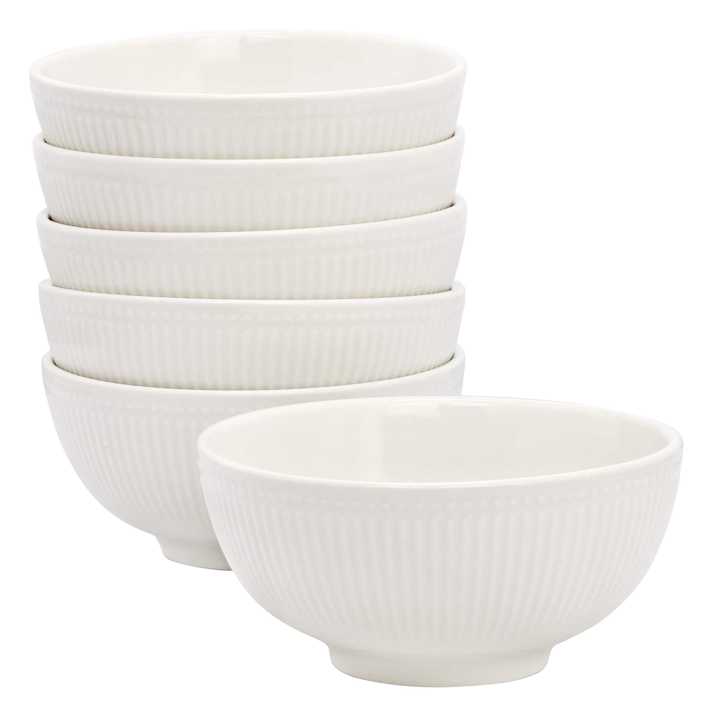 Elama - Gretel 6 Piece Round Stoneware Cereal Bowl Set - White price history on PriceWatchPro