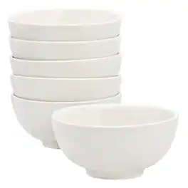 Elama - Gretel 6 Piece Round Stoneware Cereal Bowl Set - White