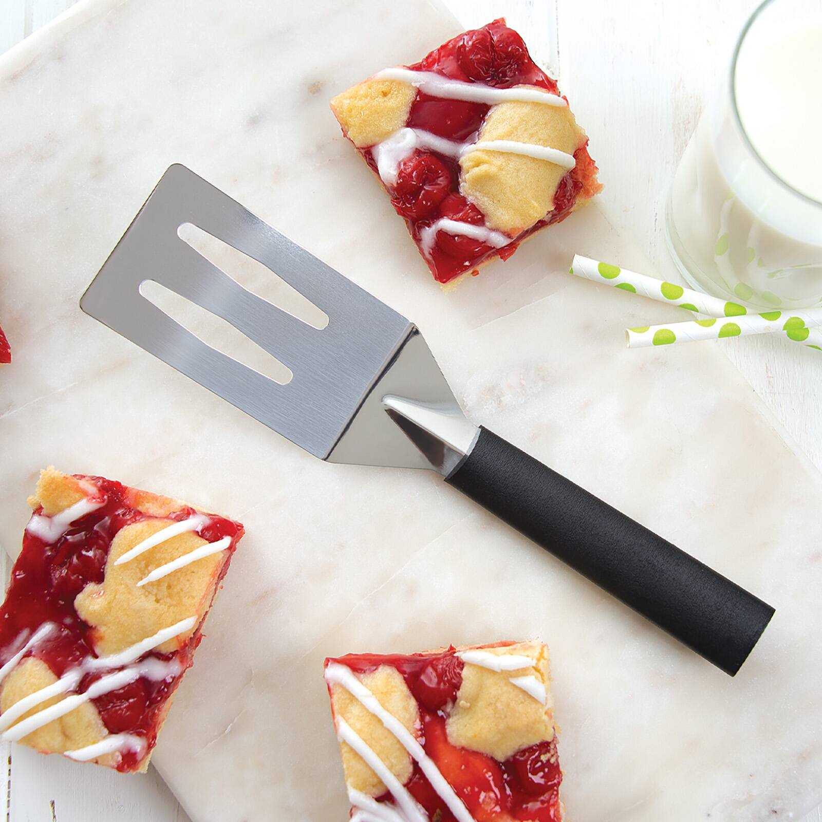 Alt View 2. Rada - Cutlery 2-Inch Mini Server Solid Turner Spatula & 3.375-Inch Slotted Turner Spatula, Black Handles - Black.