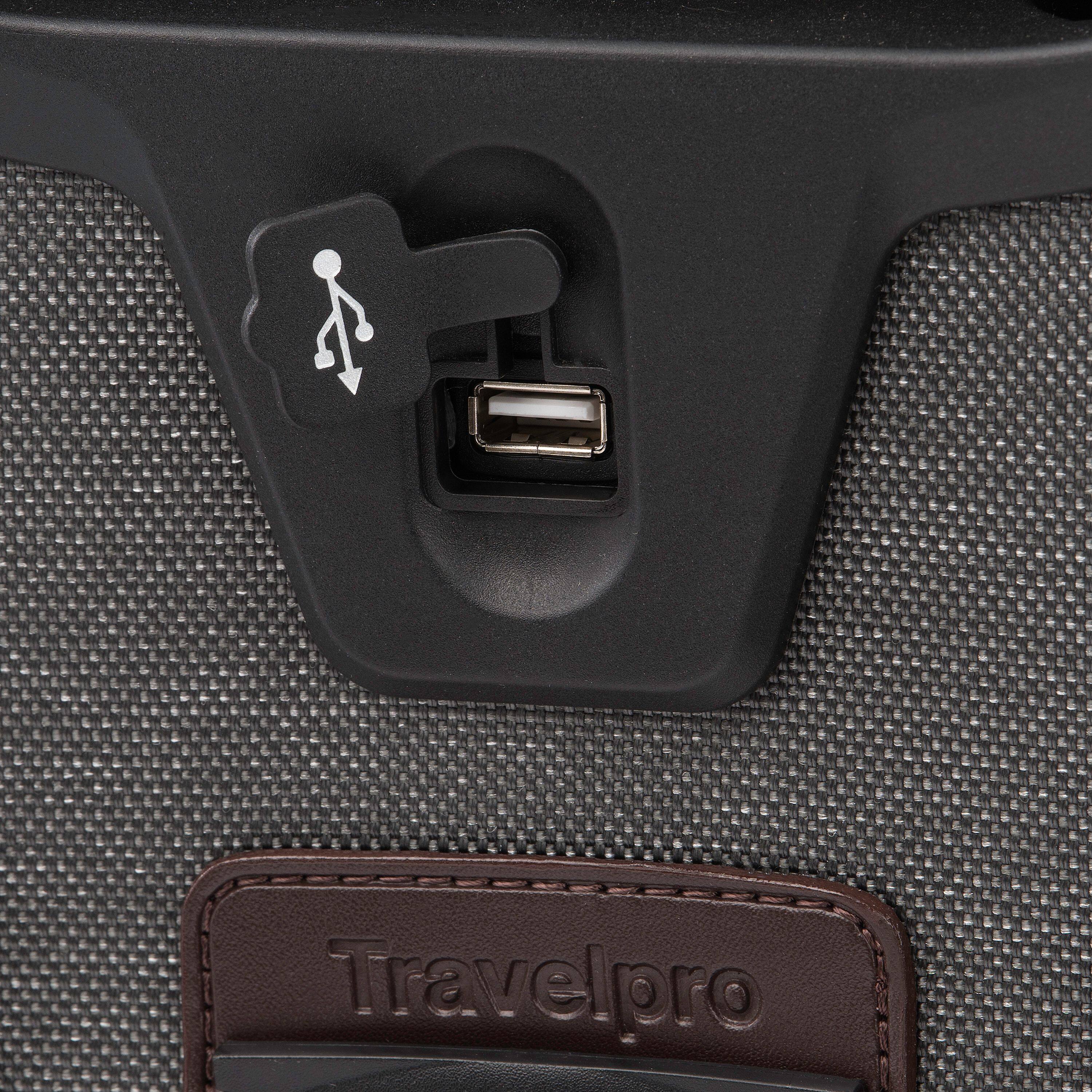 Alt View 3. Travelpro - Travelpro Platinum Elite Softside Expandable 22" Carry On Spinner - Vintage Grey.