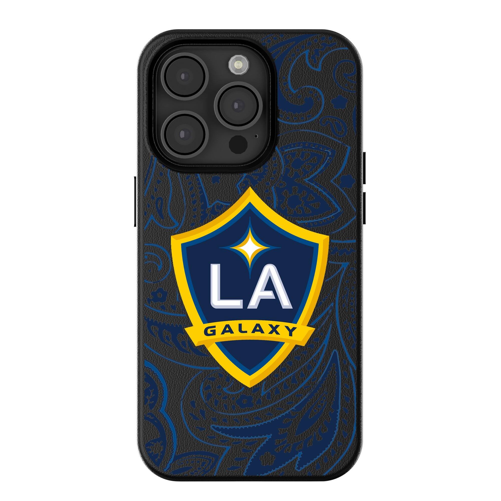 Front. Keyscaper - Black LA Galaxy iPhone Magnetic Bump Case - 15 Pro - Black.
