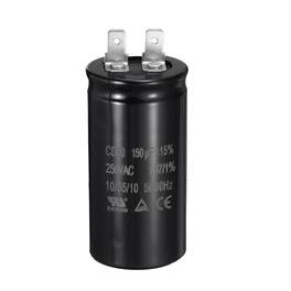 Unique Bargains - CD60 Run Capacitor 150uF 250VAC 50/60Hz Motor Start for Washing Machine Air Compressor - Black