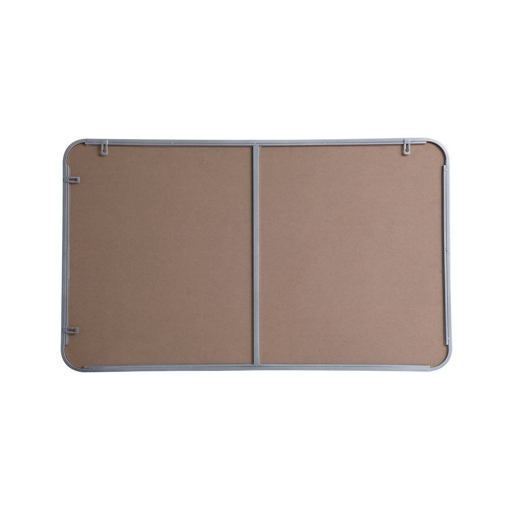 Angle. Elegant Decor - Soft corner metal rectangular mirror 24x40 inch in Silver - Silver.