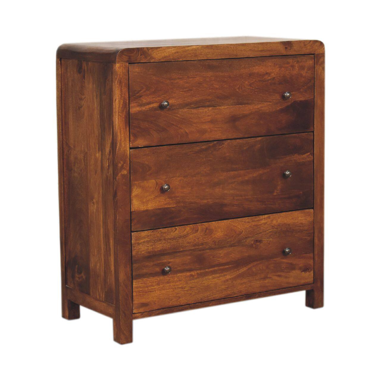 Left. Artisan Furniture - Artisan Furniture Solid Wood Aspen Chest, 3 Drawers, Brown - Brown.