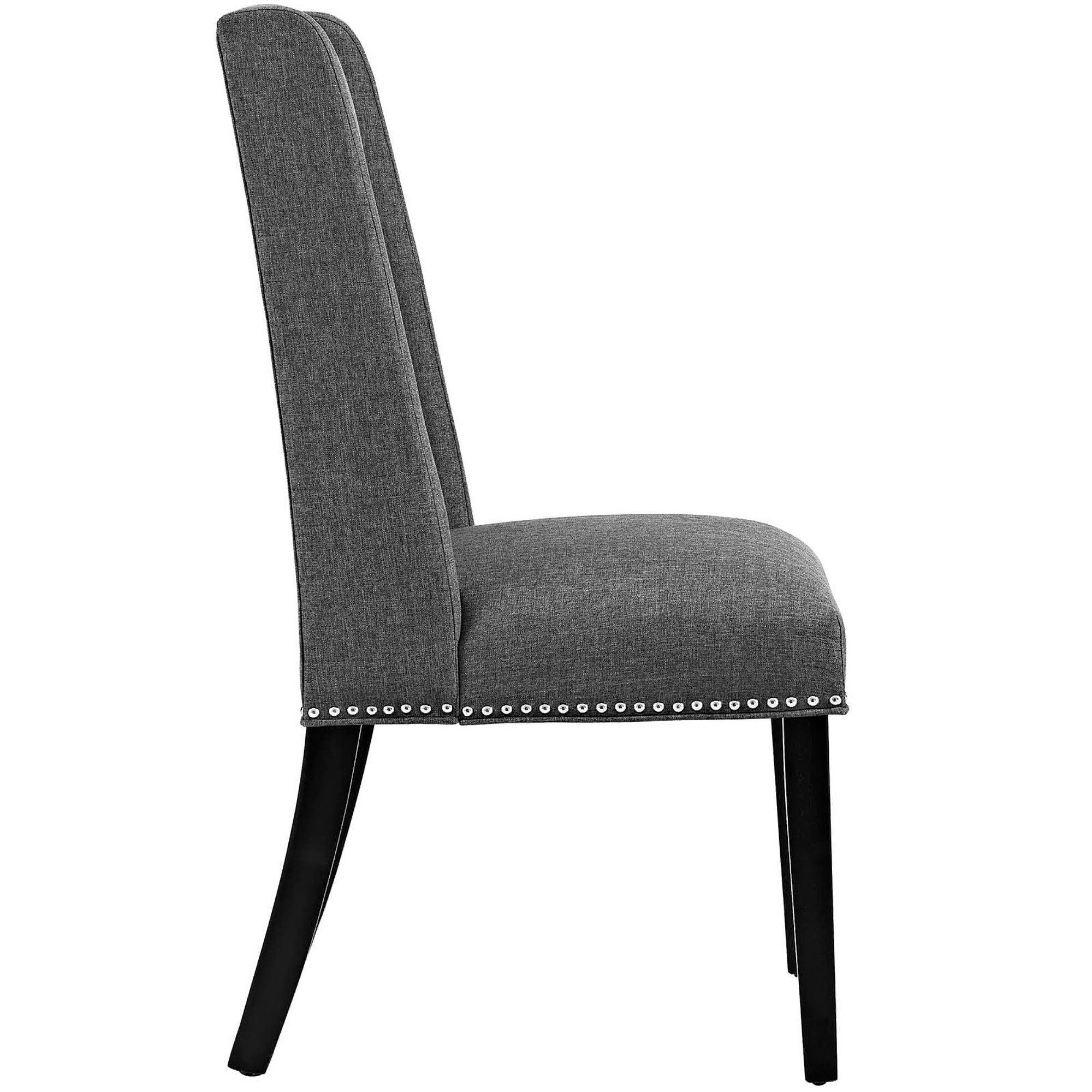 Left. Modway - Baron Fabric Dining Chair Set of 4 by Modway - Gray.