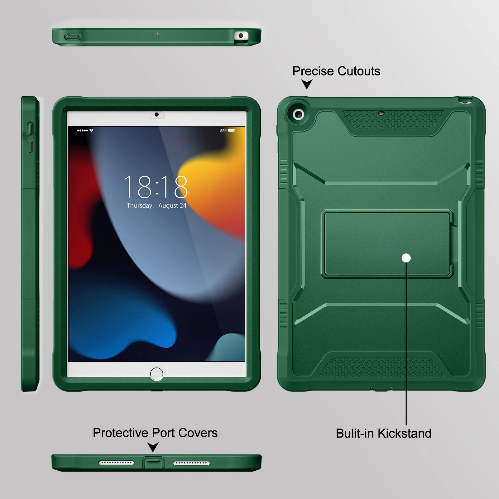Precise Cutouts  
Protective Port Covers  
Built-in Kickstand
