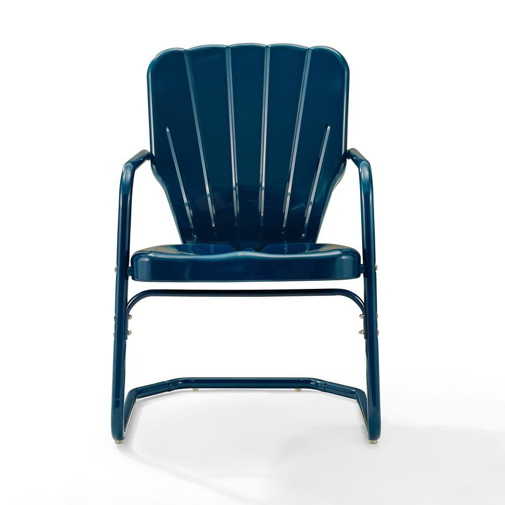 Alt View 2. Crosley Furniture - Ridgeland 2Pc Retro Outdoor Chair Set - 2 Chairs - Navy Gloss.