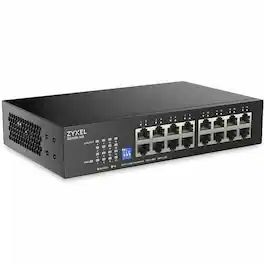 ZYXEL - 16-port GbE Unmanaged Switch - 16 Ports - Gigabit Ethernet - 1000Base-T - 2 Layer Supported - 8.33 W Power - Unknown