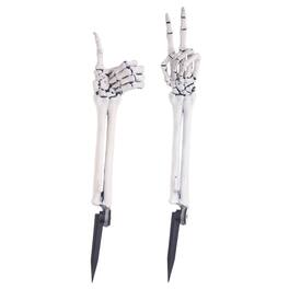 Funworld - Grave Greetings Thumbs Up and Peace Sign Skeleton Arms - White