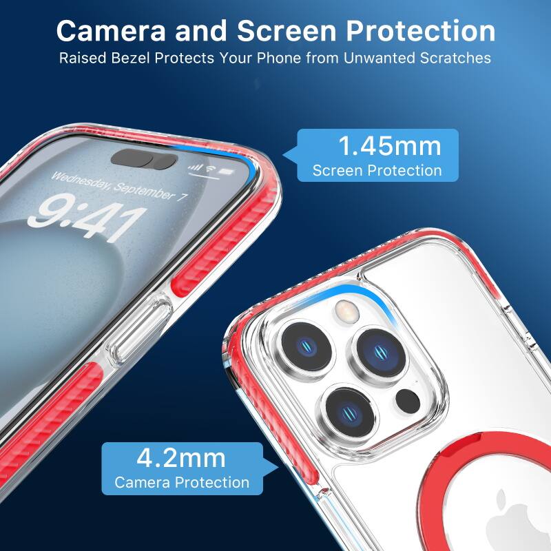Camera and Screen Protection, Raised Bezel Protects Your Phone from Unwanted Scratches, 1.45mm Screen Protection, 4.2mm Camera Protection