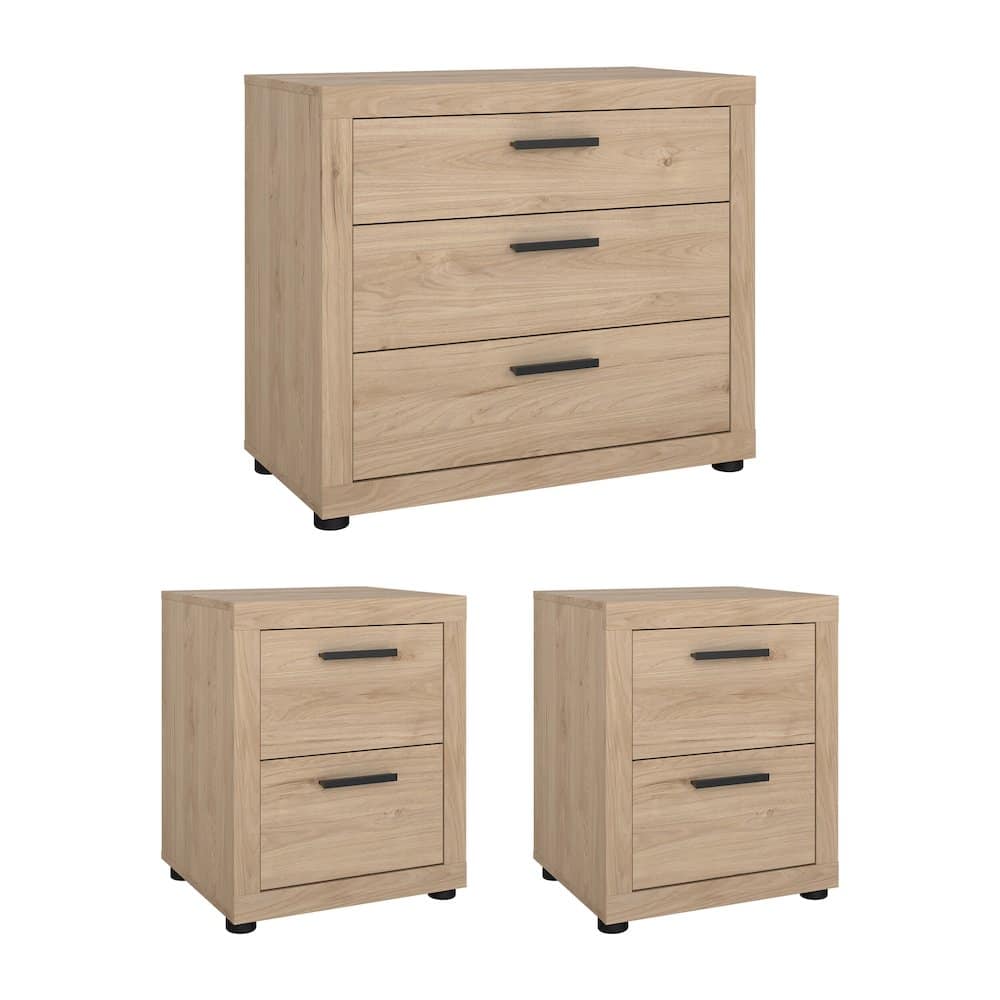 Tvilum - 3-Piece Bedroom Set - Chest And Nightstand Set Of 2 - Brown