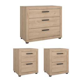 Tvilum - 3-Piece Bedroom Set - Chest And Nightstand Set Of 2 - Brown