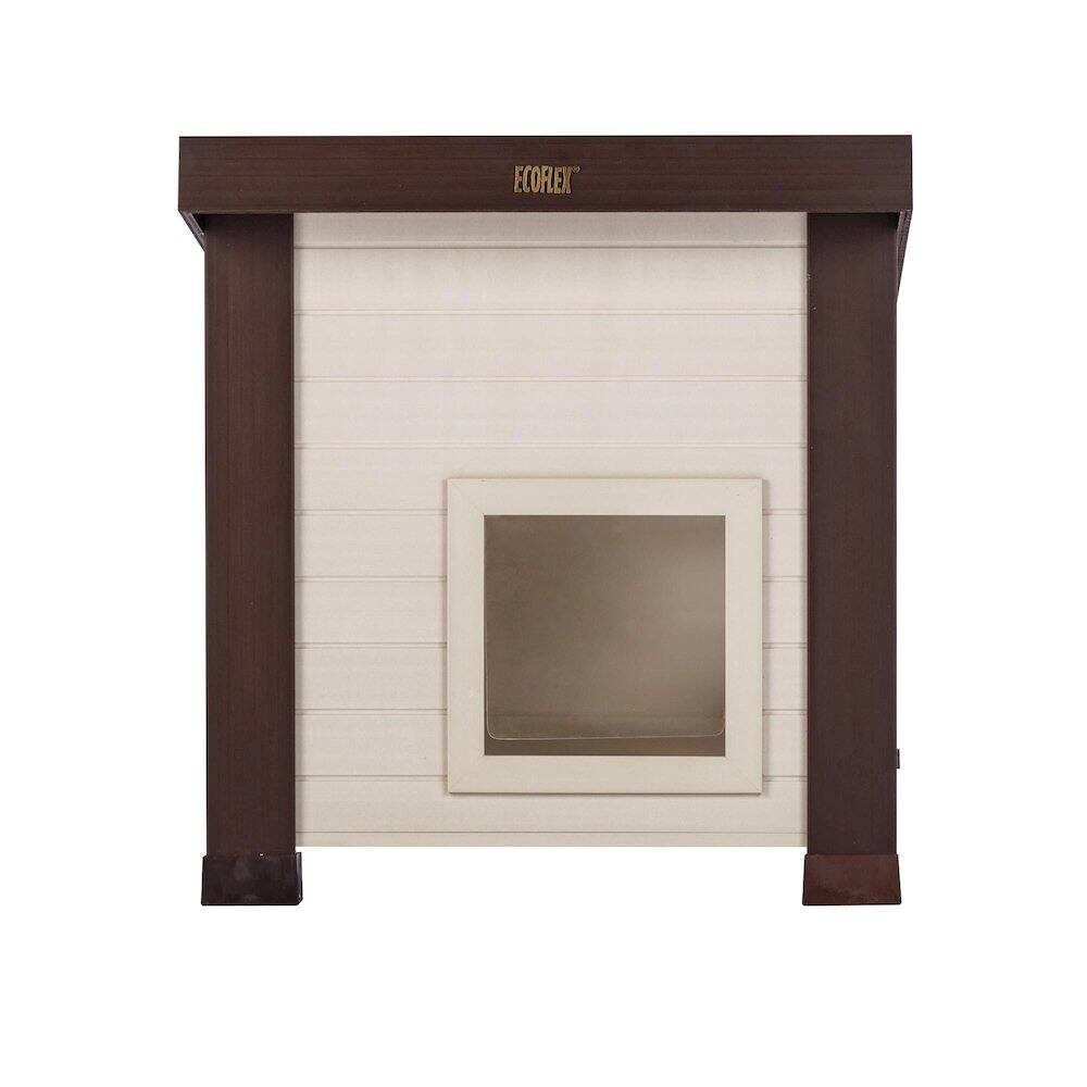 Angle. New Age Pet - ECOFLEX Outdoor Cat Shelter - Maple.