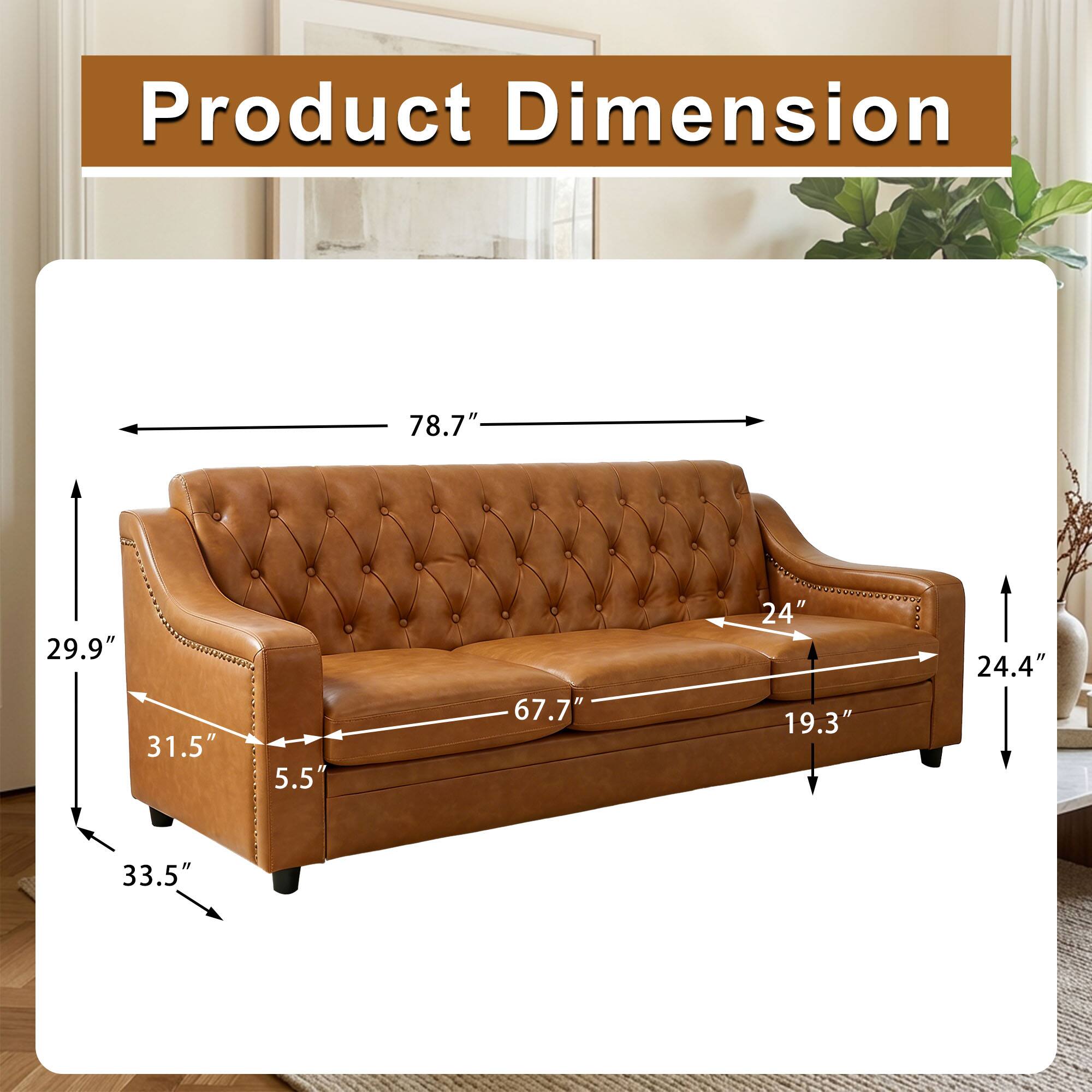 Product Dimension: 78.7" x 29.9" x 31.5" x 5.5" x 67.7" x 24" x 19.3" x 24.4" x 33.5"