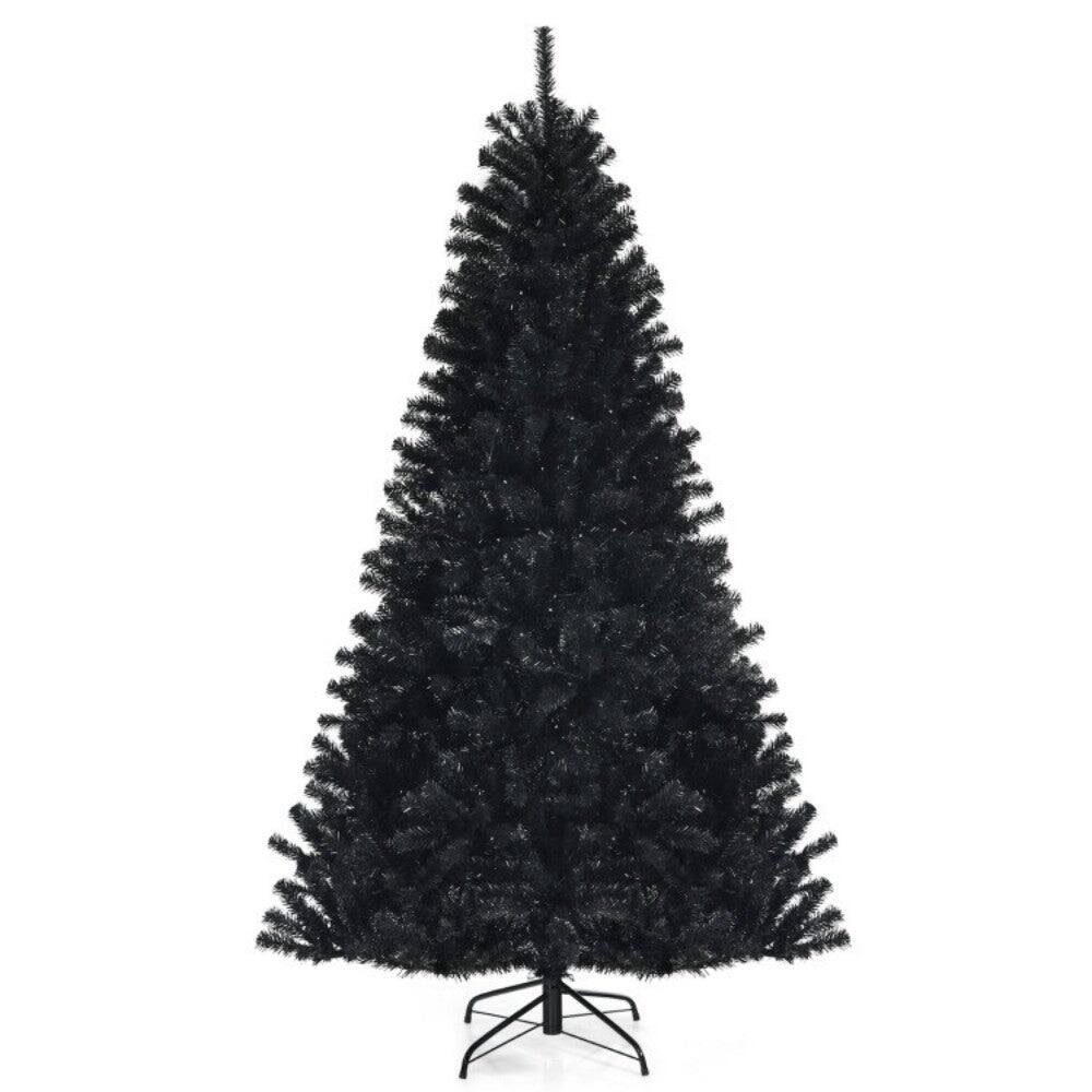 Front. Boyel Living - 7ft Spooky Black Halloween Tree with Purple LED Lights - Black.