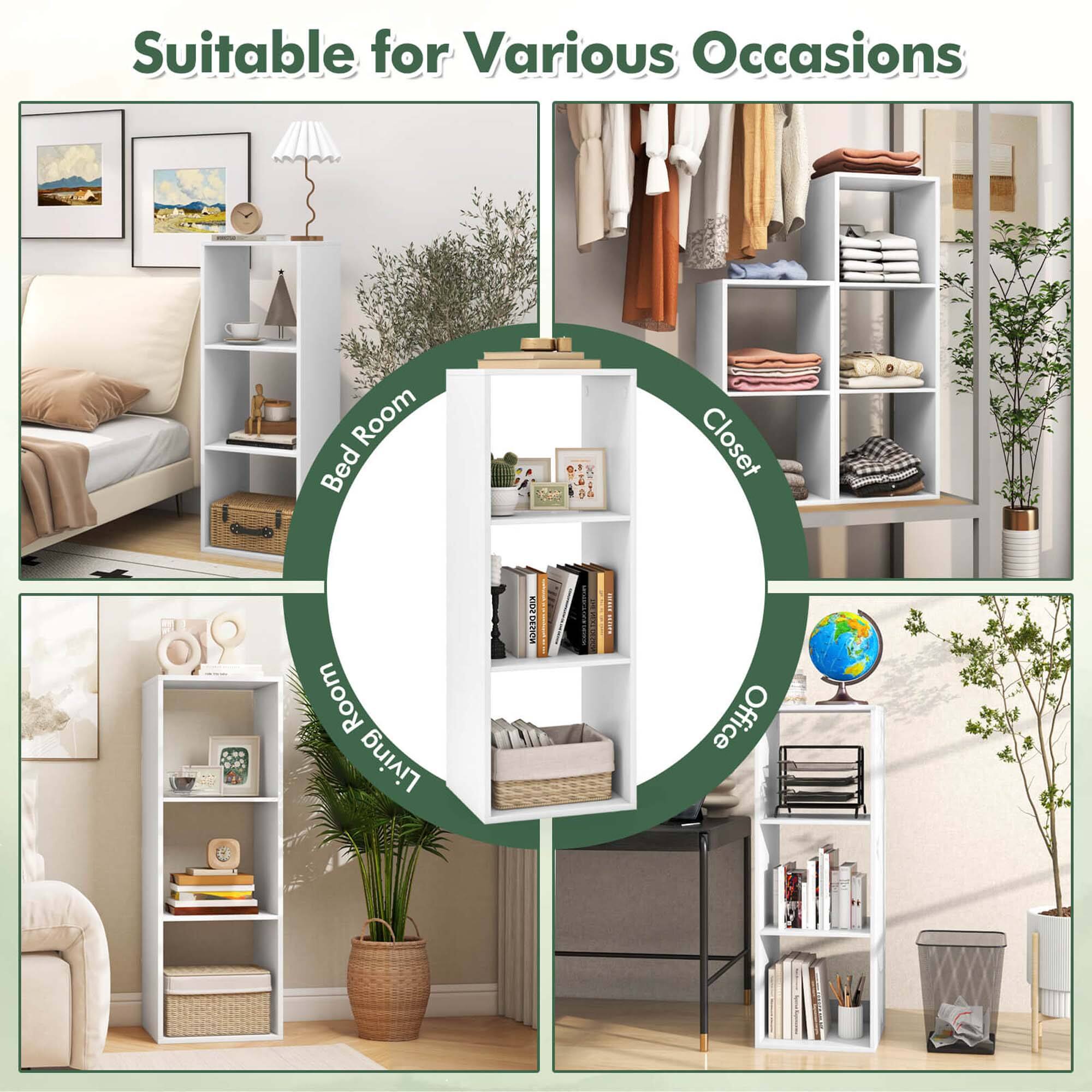 Suitable for Various Occasions:

1. Room: A room with a bed, a bookshelf, and a potted plant.
2. Bedroom: A bedroom with a bed, a bookshelf, and a potted plant.
3. Closet: A closet with a bookshelf and a potted plant.
4. Living: A living space with a bookshelf and a potted plant.
5. Office: An office space with a bookshelf and a potted plant.