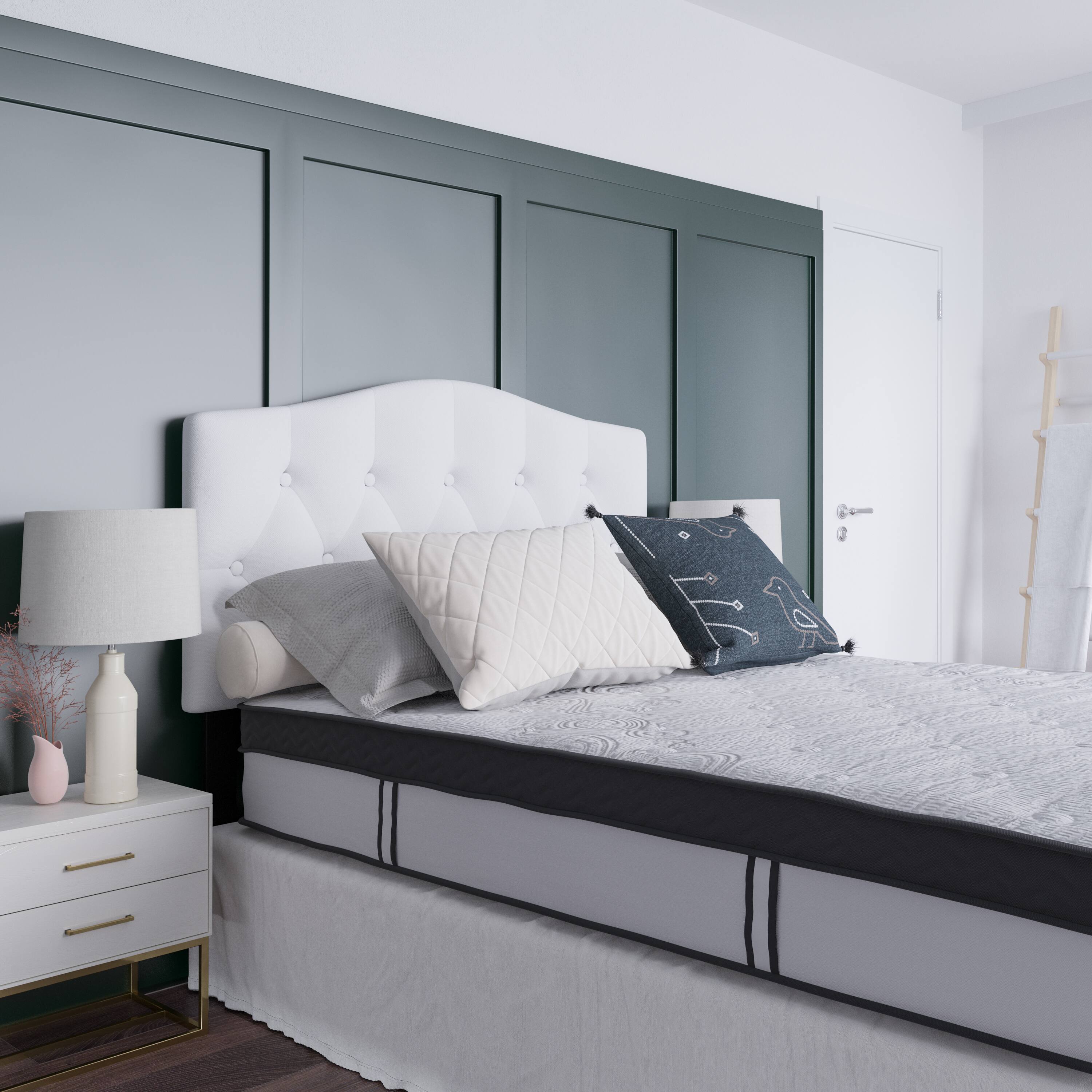 Alt View 4. Emma + Oliver - 12 Inch CertiPUR-US Certified Memory Foam Pocket Spring Mattress, Mattress in a Box - White.