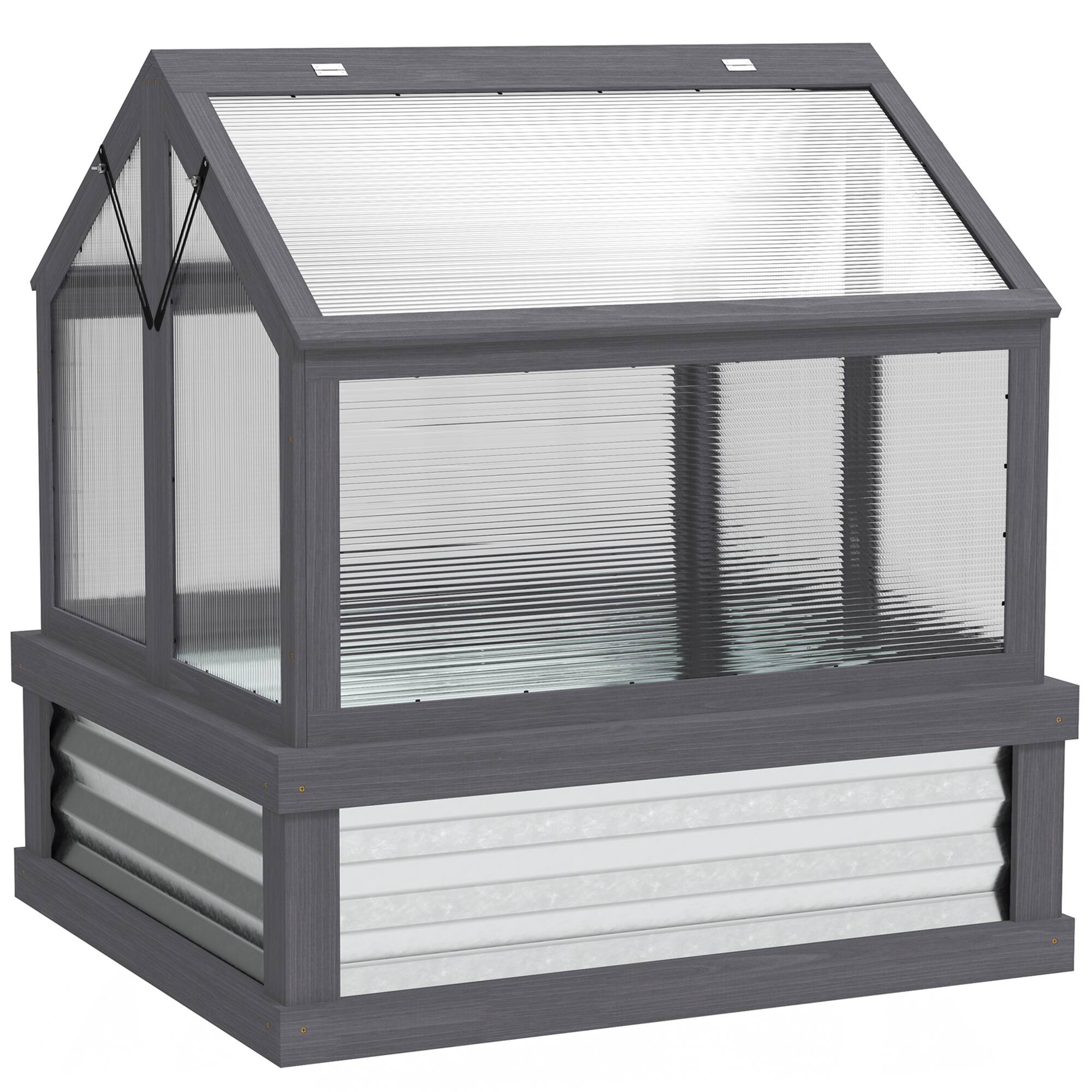 "Outsunny - Raised Garden Bed with Polycarbonate Greenhouse, Wooden Cold Frame Greenhouse, 35.5"" x 31.5"" x 36""" price history on PriceWatchPro