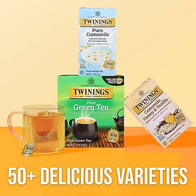 TWININGS Pure Camomile KED 25 Pure 300 Tea VALUE PACK 50 TWININGS E7O4 LONEON Pure Green Tea TWININGS Camomile & Vanilla Honey 300 300 Pure Green Tea NETT 50+ DELICIOUS VARIETIES