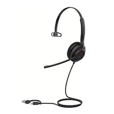 Front. Yealink - Yealink 1308165 UH35 Mono Teams USB Headset with Mic & Noise Cancelling, USB-C/A - Black.