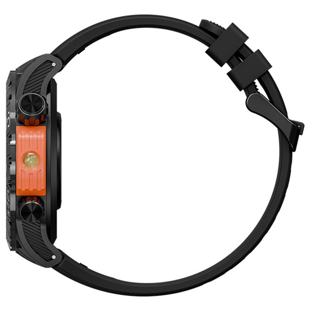 Angle. LOKMAT - ZEUS 6 PRO Smartwatch, Dual Flashlight, Bluetooth Calling, 5ATM Waterproof, AI Voice Assistant, Health  Monitoring - Black.