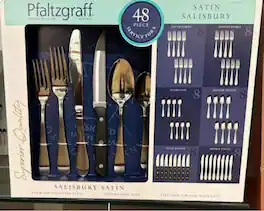Pfaltzgraff - Salisbury Satin 18.0 48-Piece Flatware Set - Silver