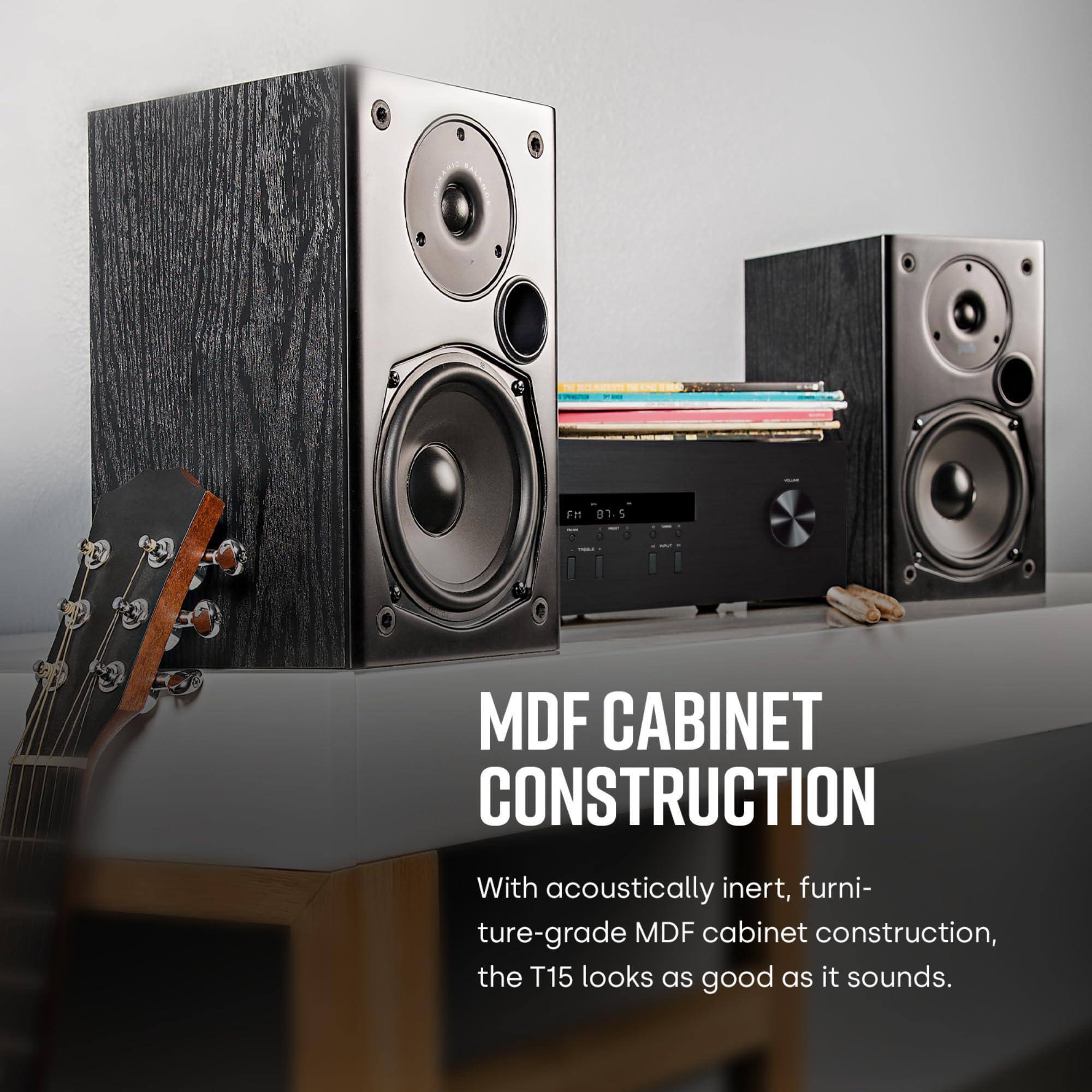 MDF CABINET CONSTRUCTION

With acoustically inert, furniture-grade MDF cabinet construction, the T15 looks as good as it sounds.