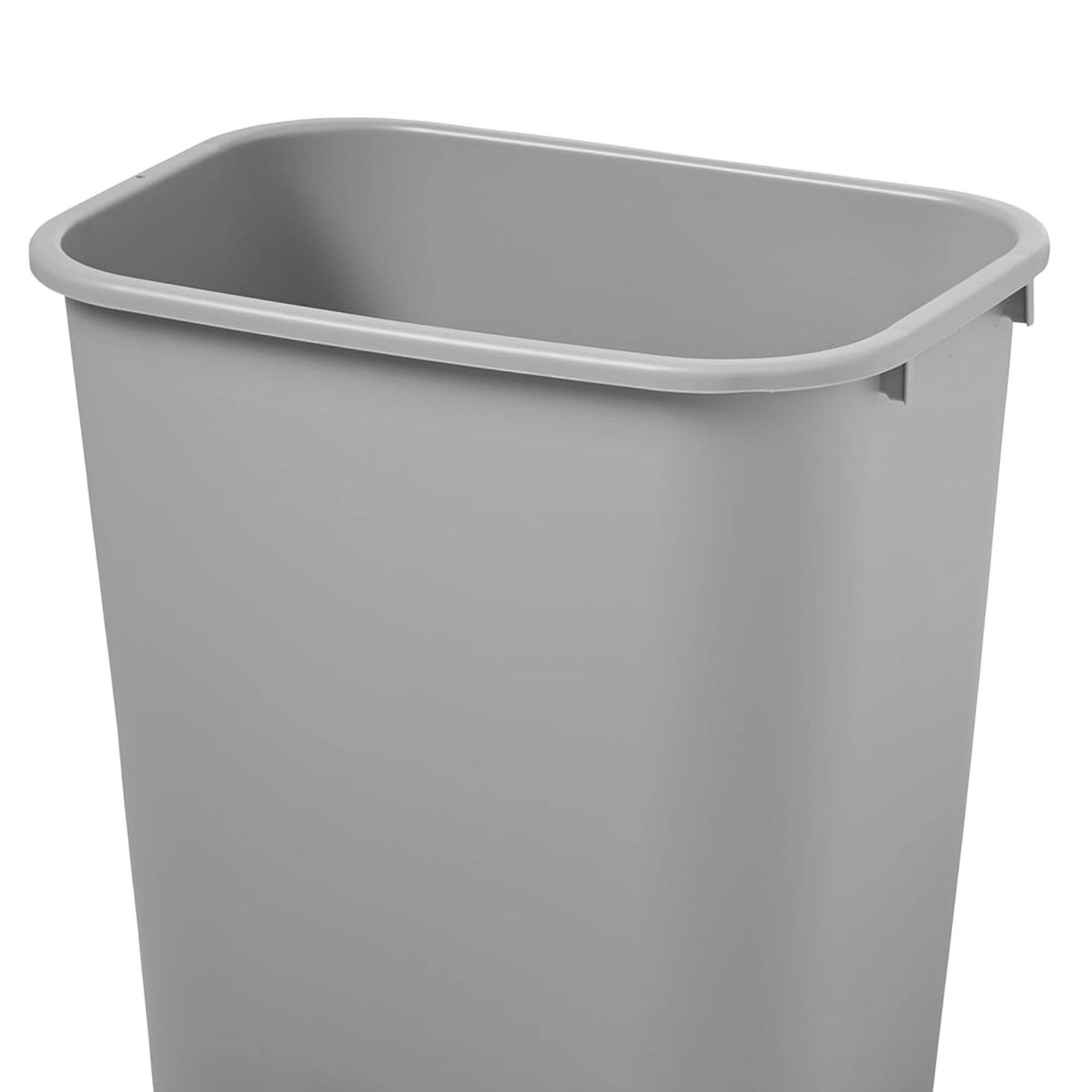 Alt View 3. RubberMaid - Rubbermaid Resin Wastebasket, Plastic Under Desk Trash Can, 7 Gal, Gray, 2 Pack - Gray.