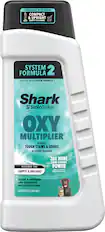 COMPATIBLE WITH SHARK COMPACT & UPRIGHT CARPET CLEANERS SYSTEM FORMULA 2 ONLY USE WITH SYSTEM FORMULA 1 Shark StainStriker OXY MULTIPLIER REMOVES TOUGH STAINS & ODORS NO PREMIX REQUIRED DESIGNED FOR CARPETS & AREA RUGS 20X MORE STAIN-STRIKING POWER when paired with Deep Clean formula Instant & permanent odor elimination, even pet urine & smoke. Refill 32oz (946 mL).