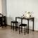 Alt View 11. Costway - 3 Piece Counter Height Dining Set Faux Marble Table 2 Chairs Kitchen Bar Black - Black.