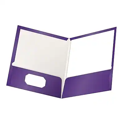 Front. Oxford - Oxford ShowFolio Twin Laminated Folders, Purple, 25/Box (OXF 51726) - Purple.