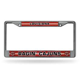 Rico Industries - Louisiana Lafayette Ragin' Cajuns Sparkly Glitter Bling Look Chrome License Plate Frame - Multi
