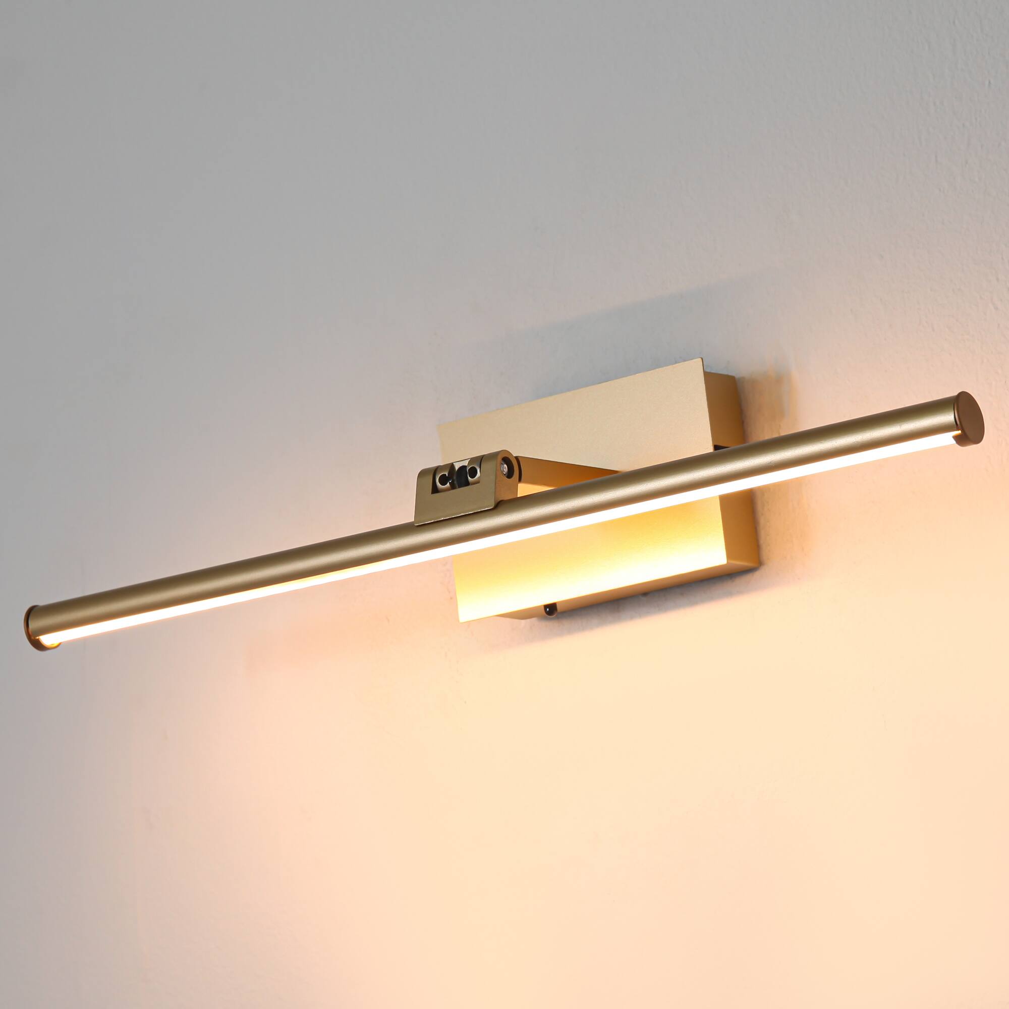 Alt View 3. Parrot Uncle - Gold Battery-Powered 3000K LED Vanity Light with Remote Control - Gold.