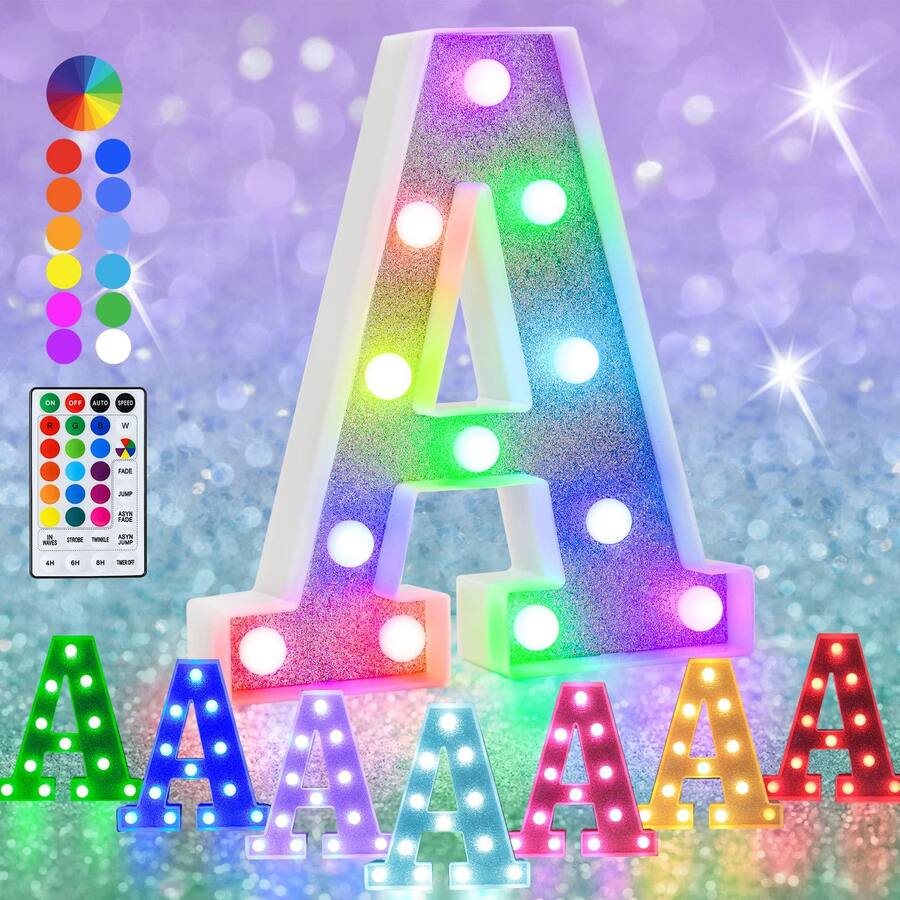 Paradigms Interiors Colorful Light Up Letters Led Marquee Letter Sign ...